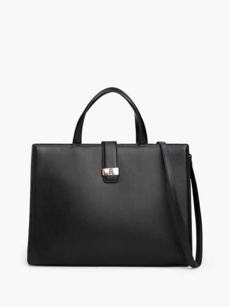 Black Heritage TH Monogram Plaque Satchel  Women