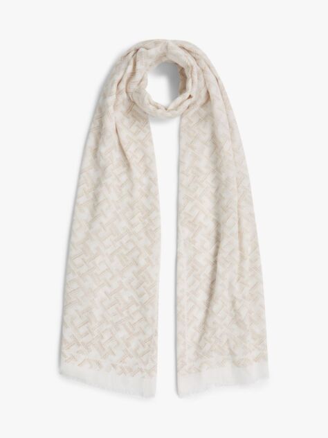 Beige TH Monogram Scarf  Women