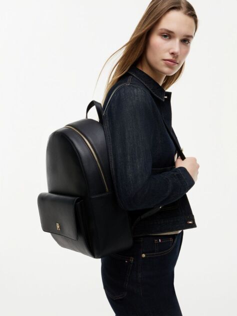 Black Hilfiger Icon Dome Backpack  Women