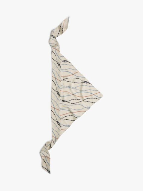 White Rope Print Pure Silk Scarf  Women