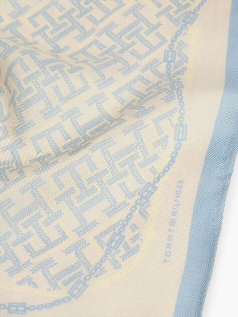 Blue TH Monogram Pure Silk Square  Women
