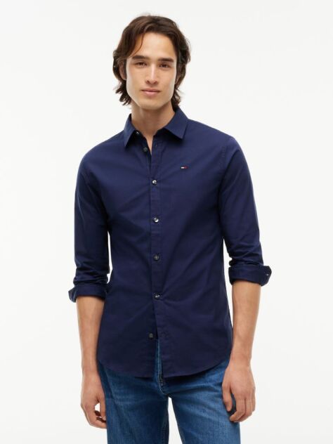 Black Stretch Slim Fit Shirt  Men