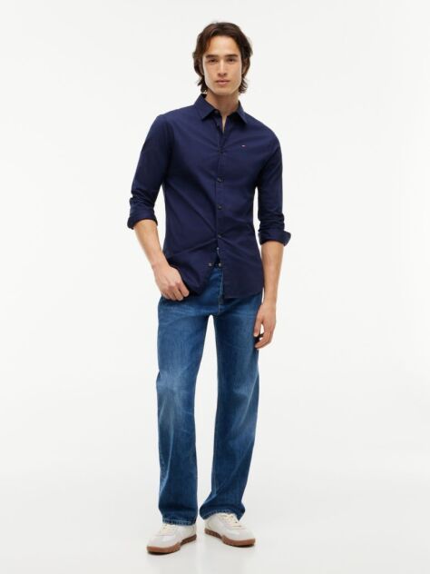 Black Stretch Slim Fit Shirt  Men