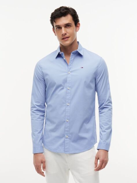 Blue Stretch Slim Fit Shirt  Men