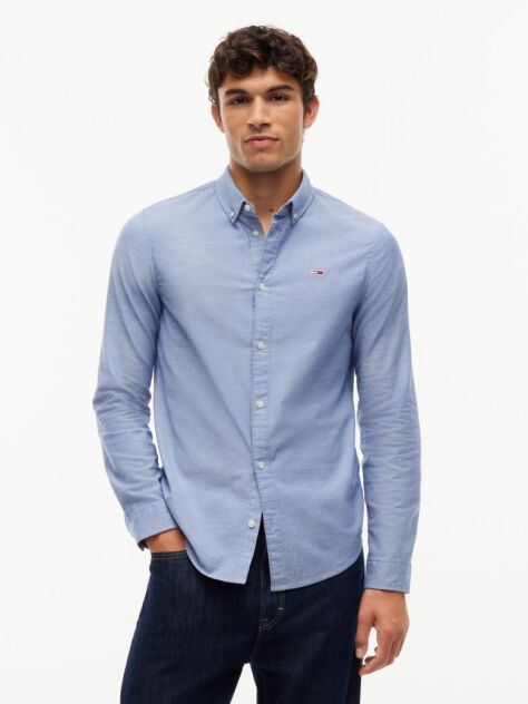 Blue Stretch Organic Cotton Slim Fit Shirt  Men