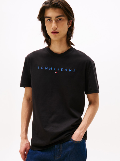 Black Regular Logo Embroidery T-Shirt  Men