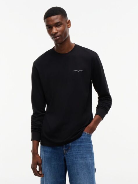 Black Linear Logo Slim Long-Sleeve T-Shirt  Men