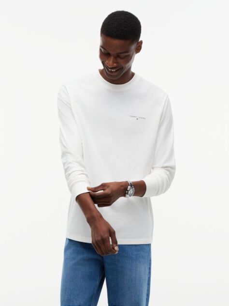 Beige Linear Logo Slim Long-Sleeve T-Shirt  Men