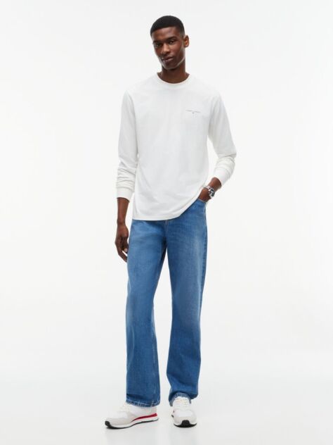 Beige Linear Logo Slim Long-Sleeve T-Shirt  Men