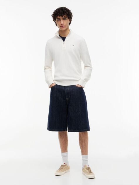 White Tommy Flag Lightweight Slim Quarter-Zip Jumper  Men