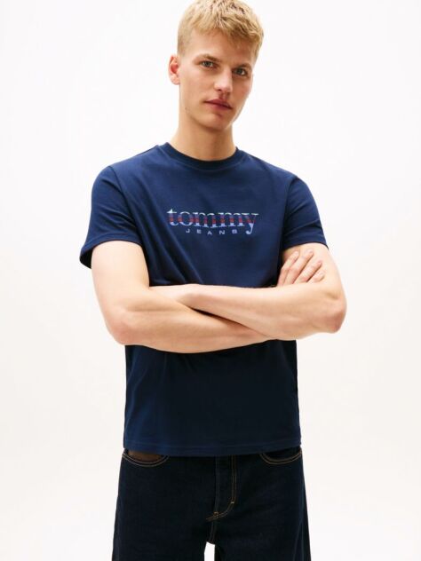 Blue Logo Jersey Slim T-Shirt  Men