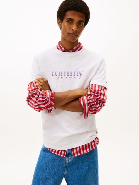 Grey Logo Jersey Slim T-Shirt  Men