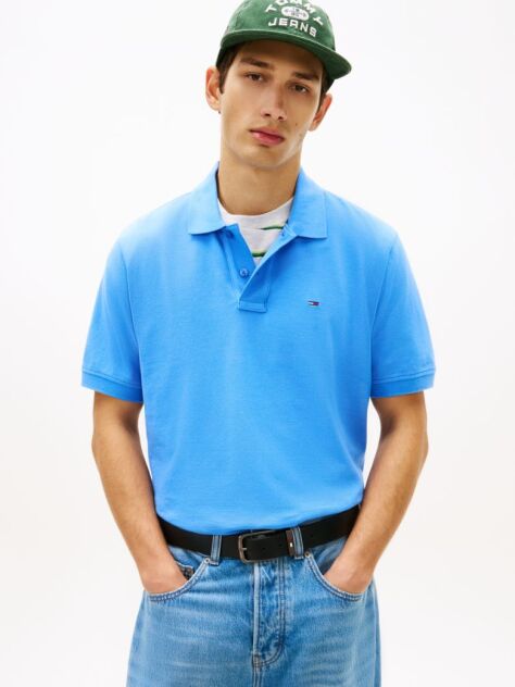 Blue Hilfiger Flag Regular Fit Pique Polo Shirt  Men