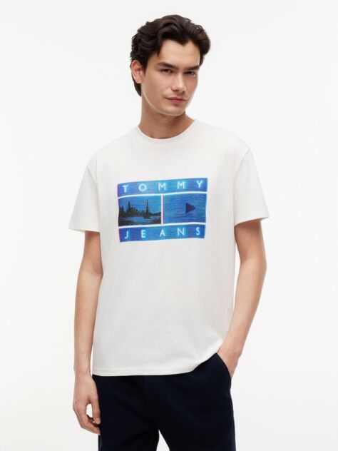 White Photo Print T-Shirt  Men