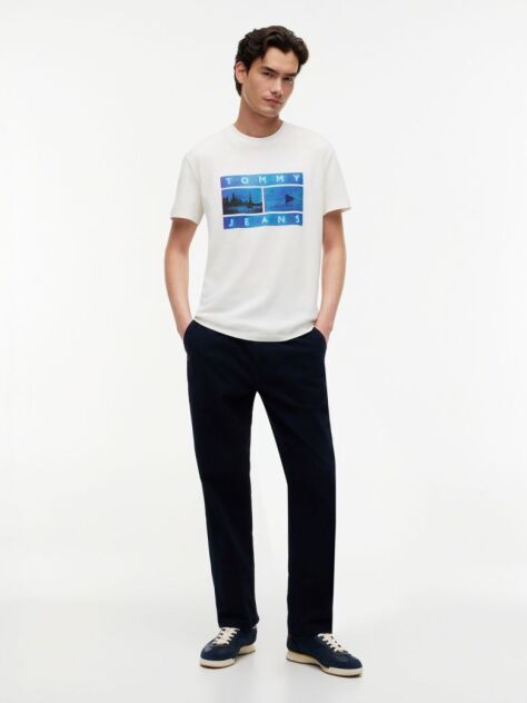 White Photo Print T-Shirt  Men