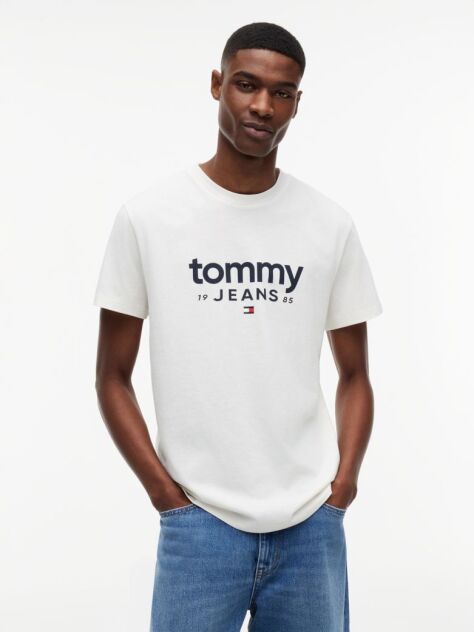 White Logo Graphic Slim T-Shirt  Men