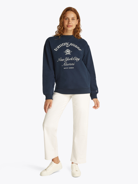 Blue NYC Logo Crew Neck Sweatshirt  Women