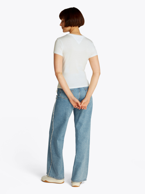 Beige Essential Slim Fit Logo T-Shirt  Women