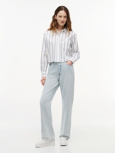 Multi Relaxed Fit Twill Cropped Shirt  Women