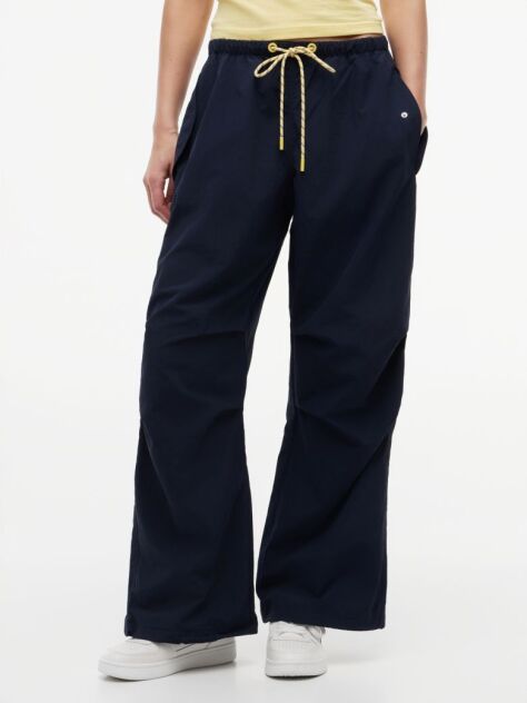 Blue Low Rise Parachute Trousers  Women