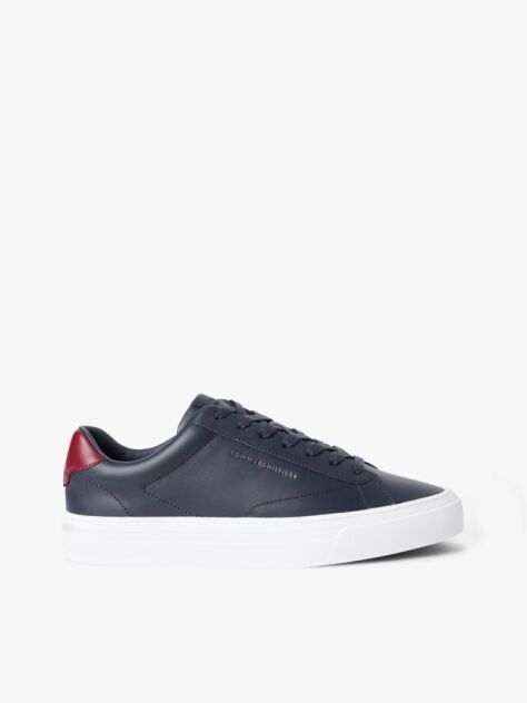 Blue Leather Cupsole Trainers  Men
