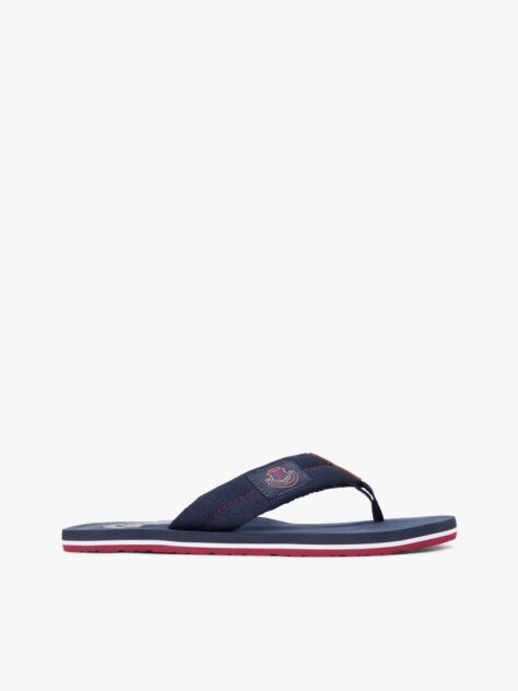 Blue Crest Patch Webbing Strap Flip-Flops  Men