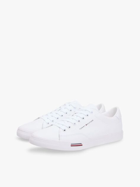 White Signature Midsole Lace-Up Trainers With Leather  Men