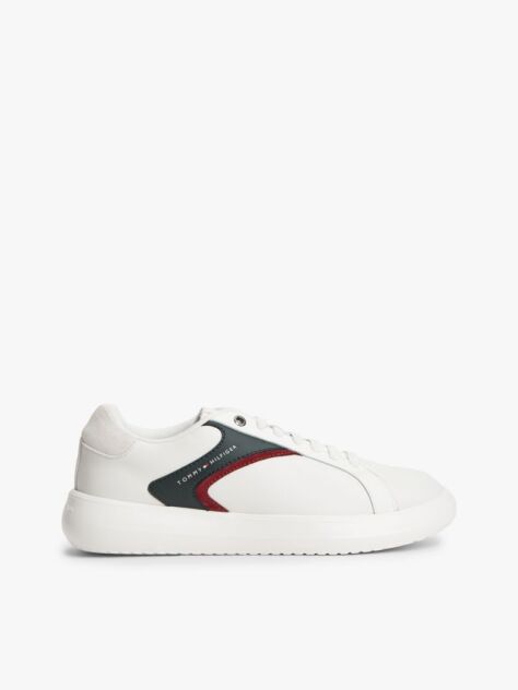 White Leather Cupsole Trainers  Men