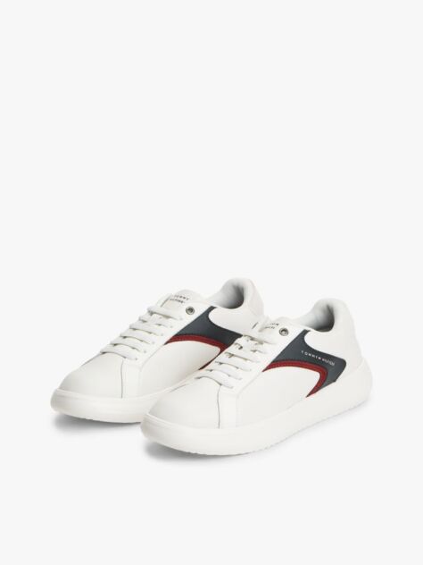 White Leather Cupsole Trainers  Men