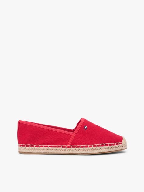 Red Flag Embroidery Canvas Espadrilles  Women