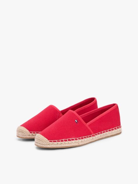 Red Flag Embroidery Canvas Espadrilles  Women