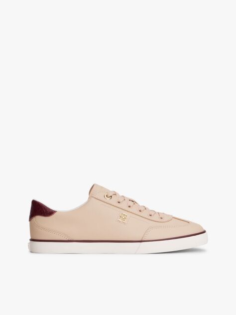 Pink Leather TH Monogram Lace-Up Trainers  Women