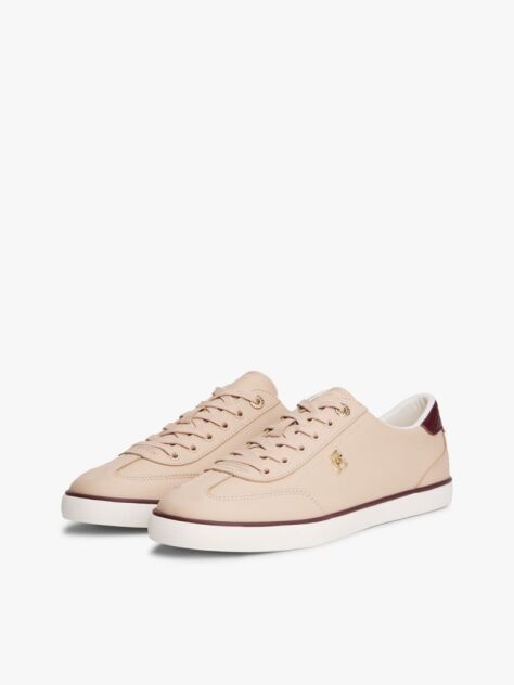 Pink Leather TH Monogram Lace-Up Trainers  Women