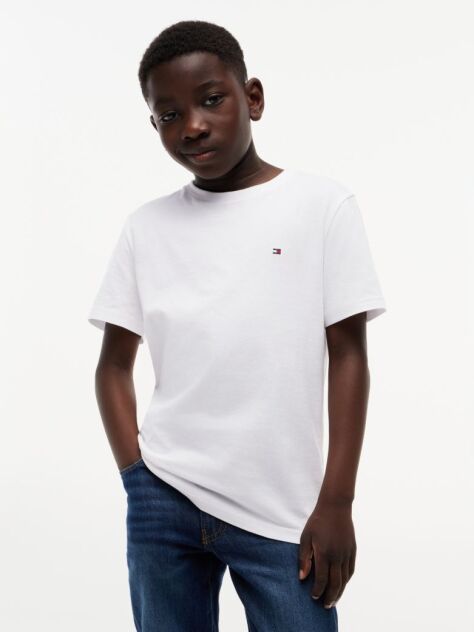 White Flag Embroidery Crew Neck T-Shirt  Boys