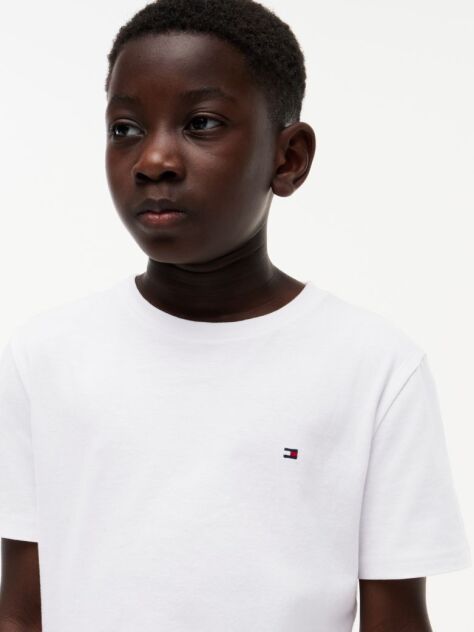 White Flag Embroidery Crew Neck T-Shirt  Boys