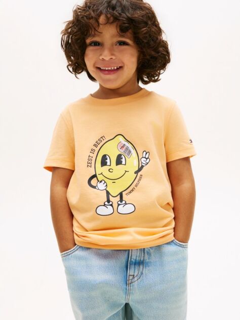 Orange Graphic Print Jersey T-Shirt  Boys