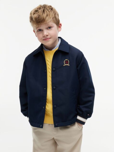 Blue Crest Logo Relaxed Coach Jacket  Boys