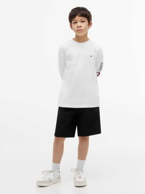 White Logo Long Sleeve T-Shirt  Boys