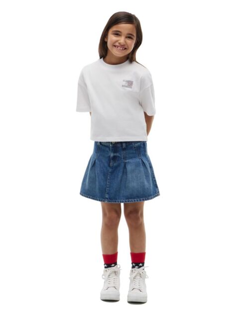 White Rhinestone Jersey T-Shirt  Girls