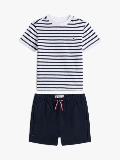 Blue Essential Stripe T-Shirt And Shorts Set  Newborn