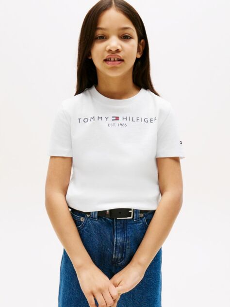 White Essential Organic Cotton Logo T-Shirt  Kids Unisex
