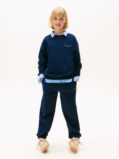 Blue Crew Neck Sweatshirt And Joggers Set  Kids Unisex