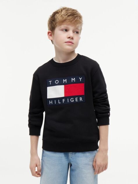Black Heritage Flag Logo Crew Neck Jumper  Kids Unisex