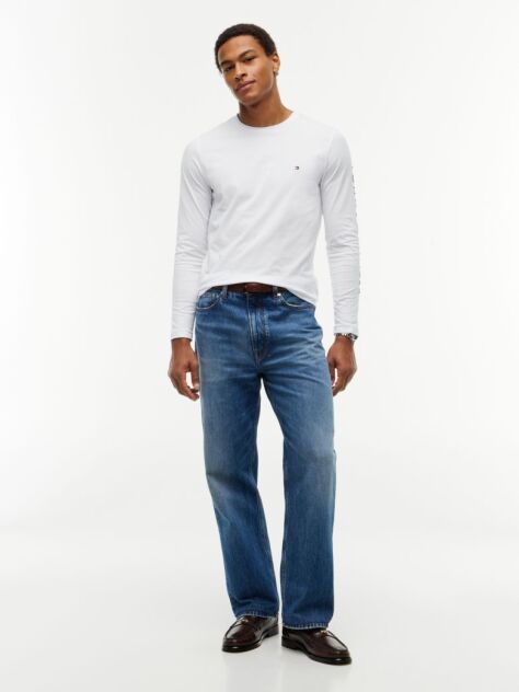 White Long Sleeve Slim Fit T-Shirt  Men
