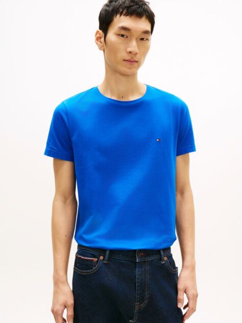 Blue Flag Embroidery Slim Fit T-Shirt  Men