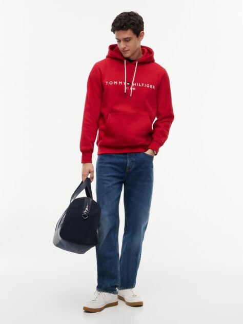 Red Tommy Logo Hoody  Men