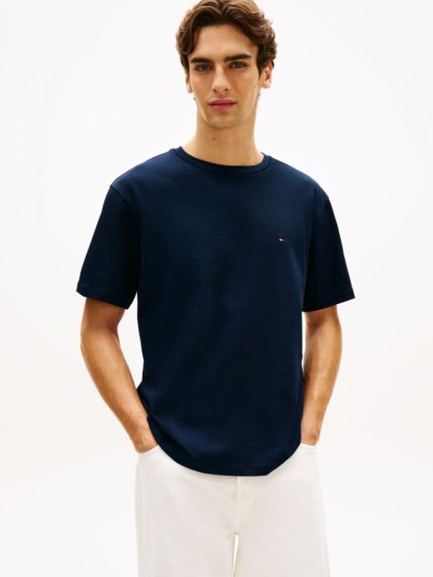 Blue Flag Embroidery Jersey Relaxed T-Shirt  Men