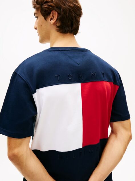 Blue Flag Embroidery Jersey Relaxed T-Shirt  Men