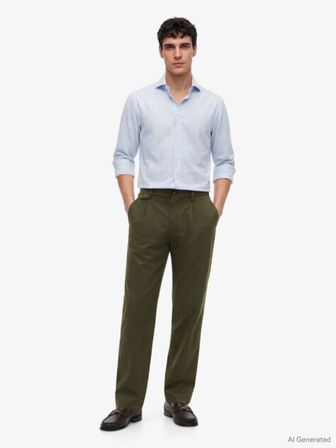 Multi Smart Casual Slim Fit Stripe Shirt  Men