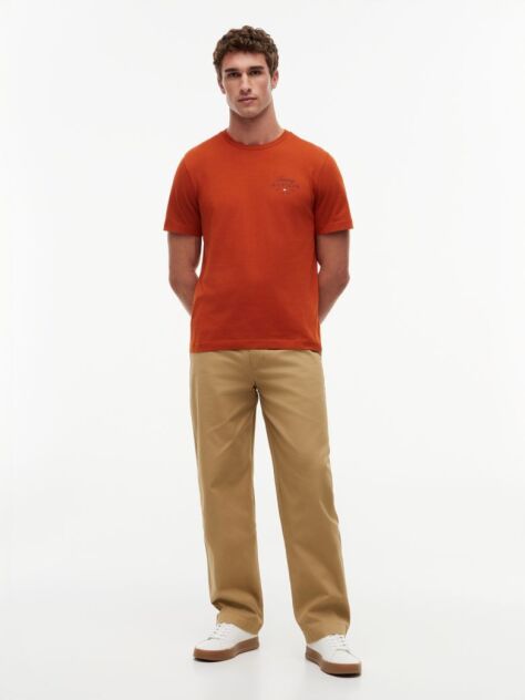 Orange Logo Jersey Crew Neck T-Shirt  Men